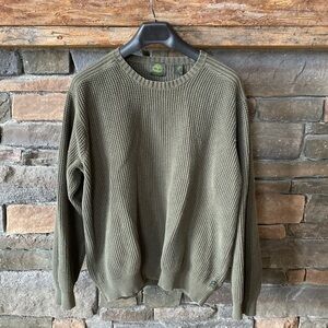 Timberland Thick Cotton Army Green Crewneck Sweater
